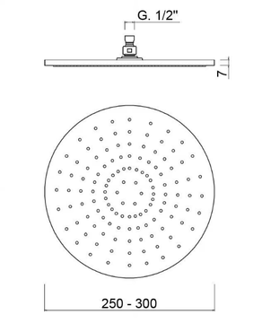 EGO - F1711-25 - Round overhead shower with anti-lime system by Rubinetteria Giulini - view 3